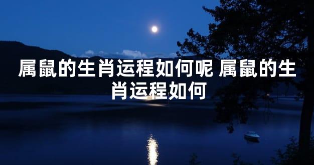 属鼠的生肖运程如何呢 属鼠的生肖运程如何